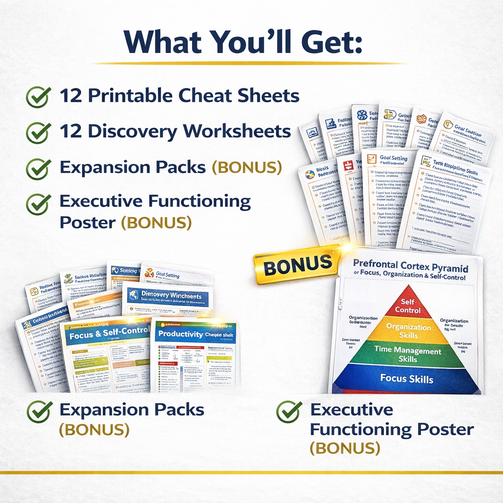 Boost Focus, Organization & Self-Discipline in Days (Printable System + Bonuses)